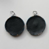 Covered button earrings- Bluegreen