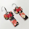Earrings origami Kimono Black