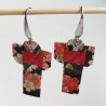 Earrings origami Kimono Black