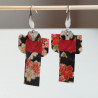 Earrings origami Kimono Black