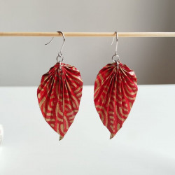 Earrings origami Leaf...