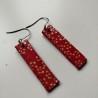 Paper earrings rectangle- red