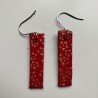 Paper earrings rectangle- red