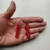 Paper earrings rectangle- red