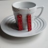 Paper earrings rectangle- red