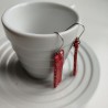 Paper earrings rectangle- red