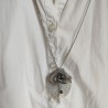 Origami Rose and leaf necklace