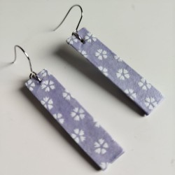Paper earrings rectangle- Light purple