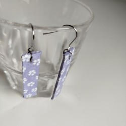Paper earrings rectangle- Light purple