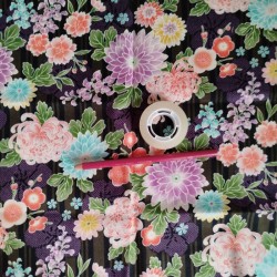 Japanese cotton 50cm Black stripe