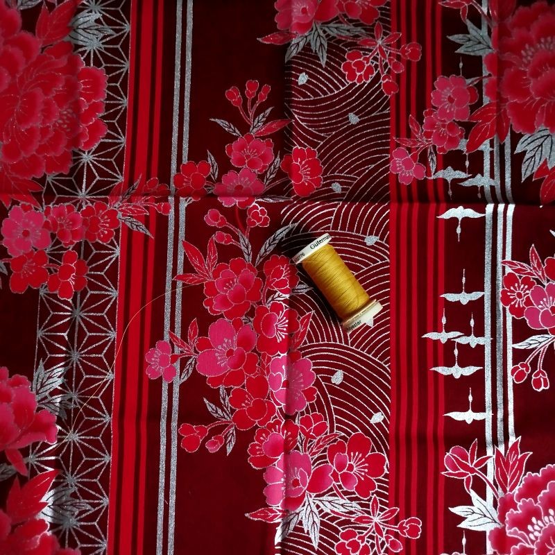 small Japanese cotton 50x50cm Stripe red
