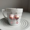 Earrings Manekineko Pink with bead