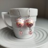 Earrings Manekineko Pink with bead