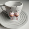 Earrings Manekineko Pink with bead