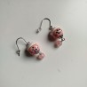 Earrings Manekineko Pink with bead
