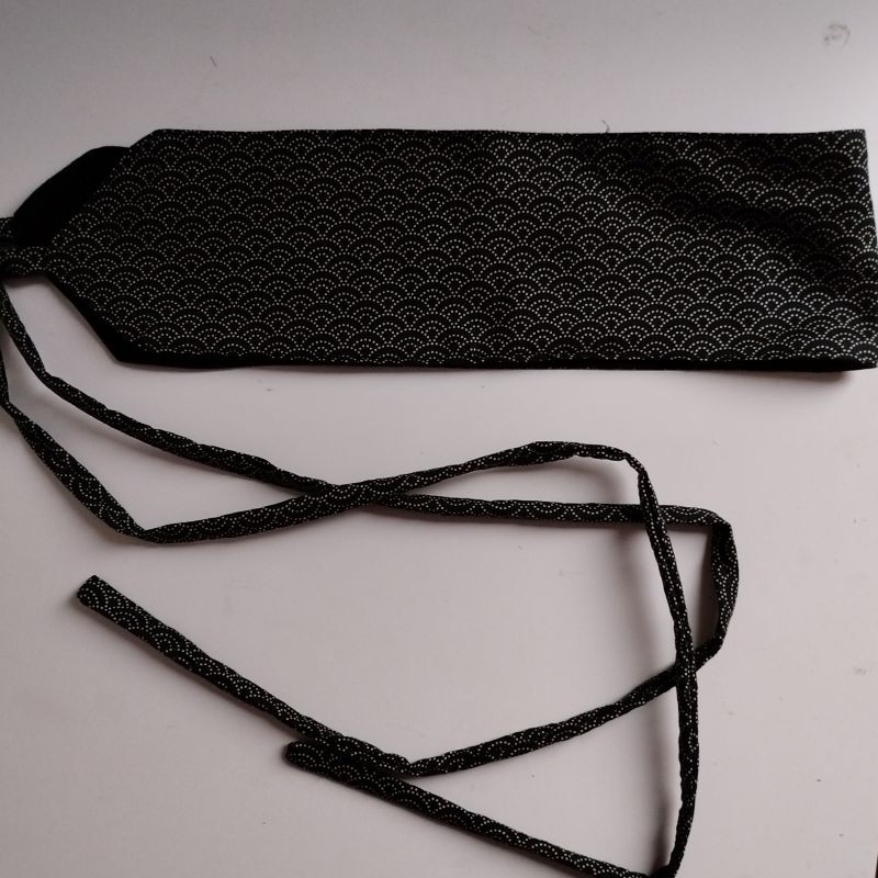 Cintura obi in cotone giapponese -Onda nera