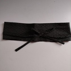 Cintura obi in cotone giapponese -Onda nera
