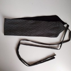 Cintura obi in cotone giapponese -Onda nera