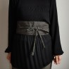 Cintura obi in cotone giapponese -Onda nera