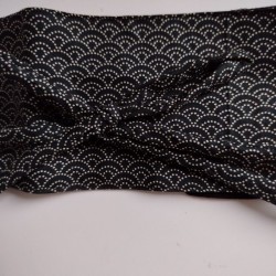 Cintura obi in cotone giapponese -Onda nera