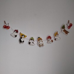Mofusand birthday card garland