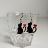 Earrings enamel Black Cats