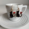Earrings enamel Black Cats