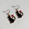 Earrings enamel Black Cats