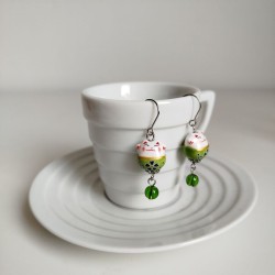 Earrings Manekineko Green