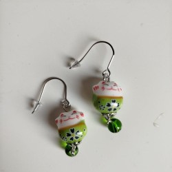 Earrings Manekineko Green