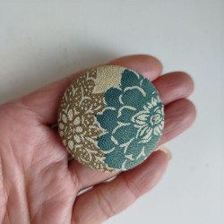 Covered button pin 5cm Beige