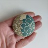 Covered button pin 5cm Beige