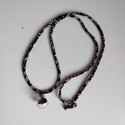 Black cherry Chirimen cord Necklace Crane in bubble