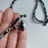 Gru in palla collana cordoncino Nero ciliegio