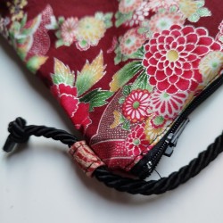 Mini shoulder bag -Bordeaux silver