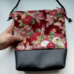 Mini shoulder bag -Bordeaux silver
