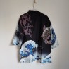 Kimono robe in polyester -Big waves