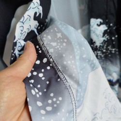 Kimono robe in polyester -Big waves
