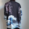 Kimono robe in polyester -Big waves