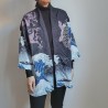 Kimono robe in polyester -Big waves