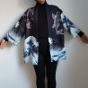 Kimono robe in polyester -Big waves