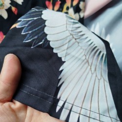 Kimono robe in polyester -Crane