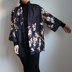 Kimono robe in polyester -Crane