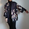 Kimono robe in polyester -Crane