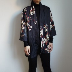 Kimono robe in polyester -Crane