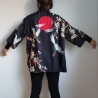 Kimono robe in polyester -Crane