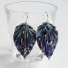 Earrings origami Leaf Blue