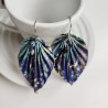 Earrings origami Leaf Blue