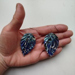 Orecchini foglie Turchese-azzurro
