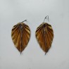 Earrings origami Leaf Blue